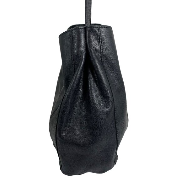 AMERICAN LEATHER CO Avery Sling Hobo Shoulder Bag Black Leather Tote EUC - Picture 2 of 13